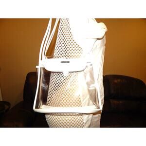 Y2K Donna Karan NewYork Clear Vinyl Double Straps Shoulder Bag